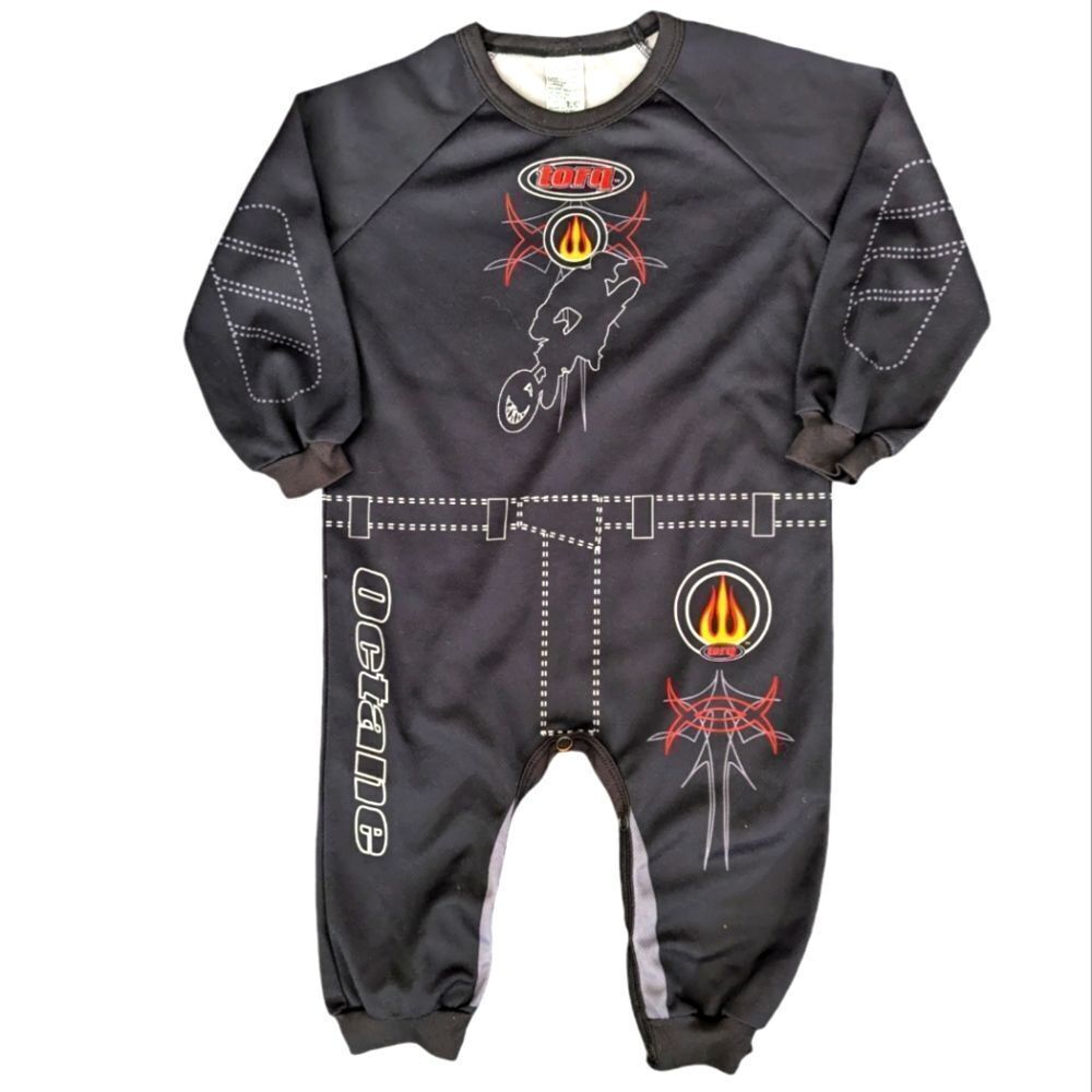 Moto‎ Jammies infant vintage Y2K black motorcycle pajamas size 18-24 months